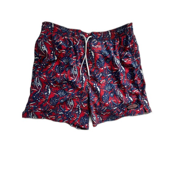 Vineyard Vines Swim Trunks Men’s  Blue Red Seahorse Surfing Beach Size M - Picture 1 of 10